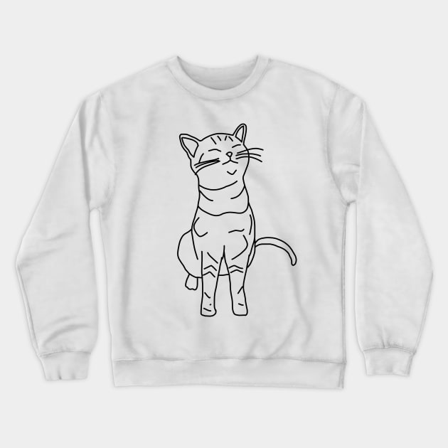 Cat Minimal Animals Doodle Crewneck Sweatshirt by ellenhenryart